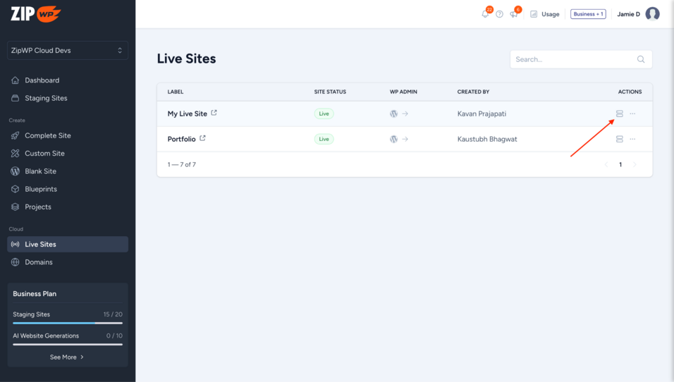Understanding the ZipWP Cloud Dashboard » ZipWP